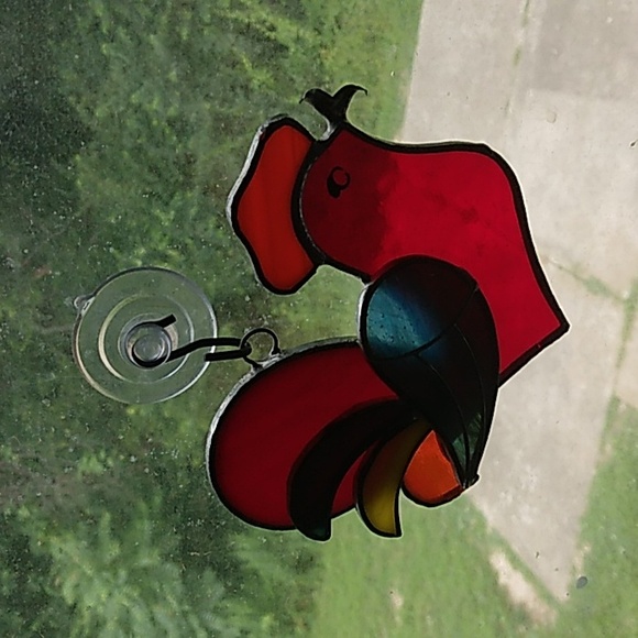 Stained Glass Rooster Chicken Sun Catcher Window Hanging Art Decor - Picture 6 of 10